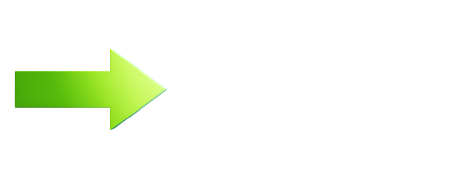 A green arrow pointing to the right, depicted in a clean graphic style on a white background. Symbolizes direction or movement. 3D Rendering
