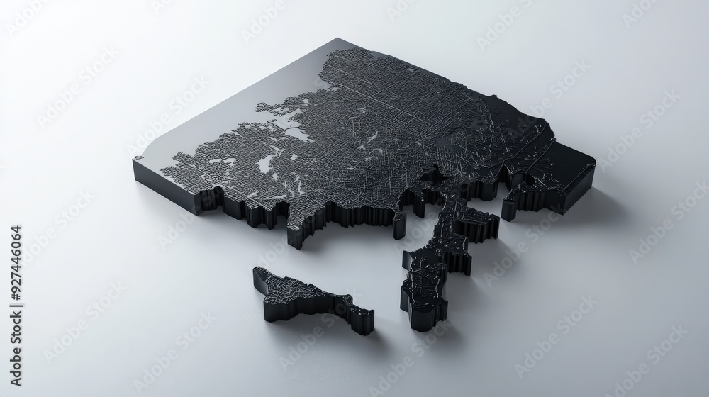 Wall mural a minimalist black-and-white state map of florida showing major roads and coastlines