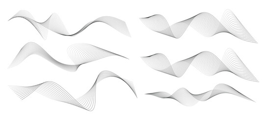 Abstract grey white wave lines dynamic flowing colorful light isolated background. illustration design element in concept of music, party, technology, modern, wallpaper, business card, banner, flyers