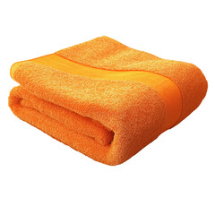 A towel is folded and orange