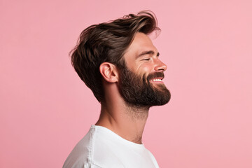 Fototapeta premium A close up of a man's face with her eyes closed