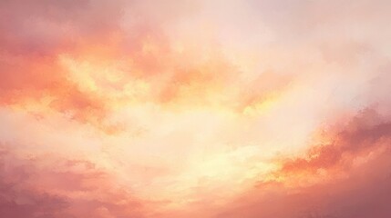 Fototapeta premium Peach Fuzz soft pastel hues glow in sunset light delicate textures fill the sky warm and inviting creating a serene atmosphere perfect for relaxation and meditation
