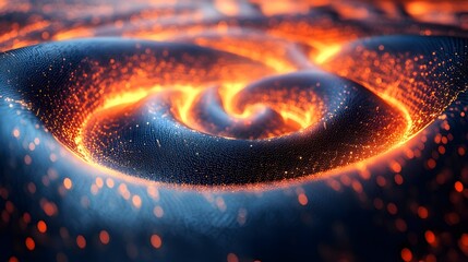 Abstract Blue and Orange Swirling Sparkles