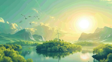 Sunrise over a Serene Landscape