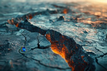 Cracked Earth with Glowing Center