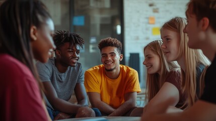 Group of Diverse Friends Sitting and Talking