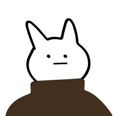 Charming Rabbit Character in Turtleneck Vector | Cute Minimalist Design