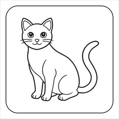 Modern Minimalistic Cat Drawing