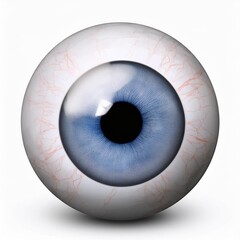 Realistic human eyeball. The retina is the foreground. Vector illustration.