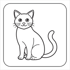 Modern Minimalistic Cat Drawing