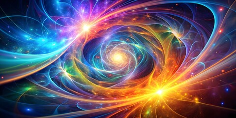 Abstract of quantum energy with vibrant colors and swirling patterns, quantum, energy, abstract,vibrant