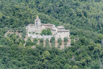 Fototapeta premium San Cassiano Benedictine Abbey at medieval hilltop little town, Narni, Italy