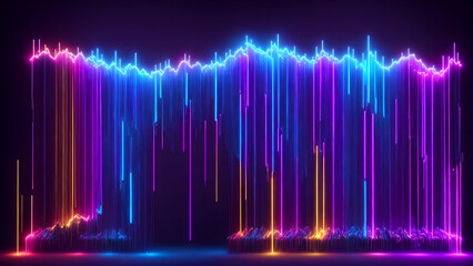 cascade of neon sparks falling like a waterfall background 3d wallpaper