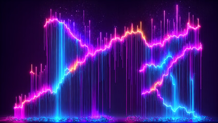 cascade of neon sparks falling like a waterfall background 3d wallpaper