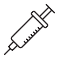 Syringe line icon.