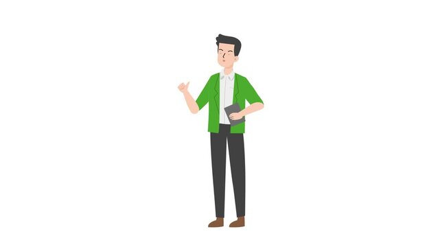 Businessman presenting something