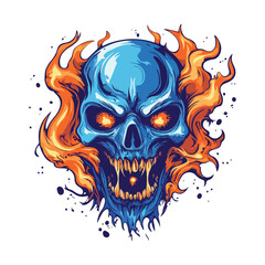 animal head vector with burning fire