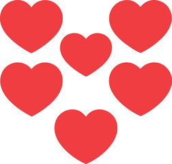 Flat heart collection   vector illustration