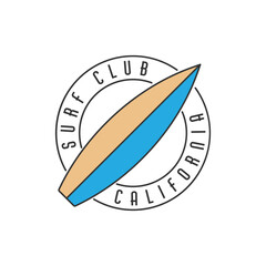 Surf Logo icon. Surfboard Vintage Logo Template