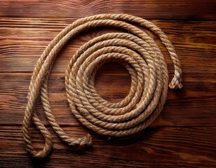 ship rope at wooden background texture. Generated image