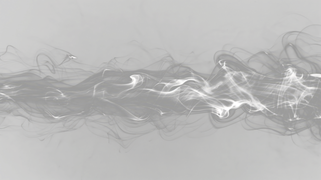 White fog or smoke, clouds isolated background.