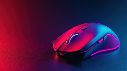 Cutting-edge gaming mouse, dynamic lighting and futuristic design, 3D illustration