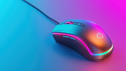 Cutting-edge gaming mouse, dynamic lighting and futuristic design, 3D illustration