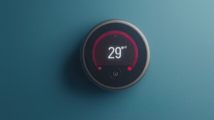 Smart thermostat, touch screen with futuristic interface, 3D illustration
