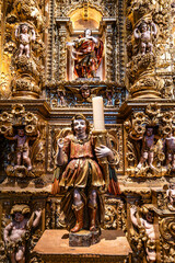 Beautiful interior of Church of St Anthony, Igreja de Santo Antonio in Lagos, Algarve, Portugal