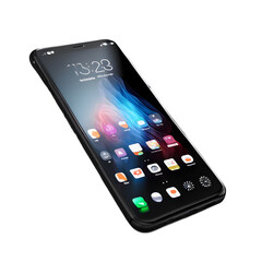 A sleek modern black smartphone in portrait mode