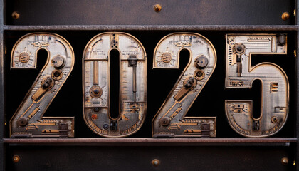 カレンダー。2025年を想像しながら、数字が輝くSFとファンタジーの世界に思いを馳せる。機械で作られた時計のような数字がキラキラと輝き未来の明るい希望にワクワクが止まらない。一見レトロな機械仕掛けの数字、回路や電子を駆使したデザインを造形で表現。オブジェがインテリアとしても新たな価値をもたらす。
