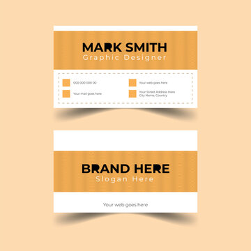 Double sided wavy pattern modern business card design with luxury look, minimalist horizontal ready to print design