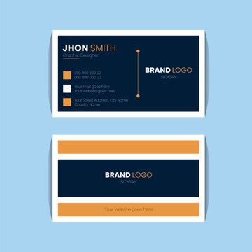 Abstract Modern business card design with professional look, blue ready to print design