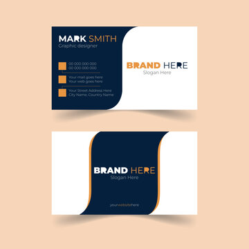 Minimal wavy modern business card design with luxury look, creative ready to print design