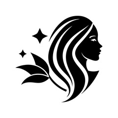 Beauty care logo design silhouette vector art illustration