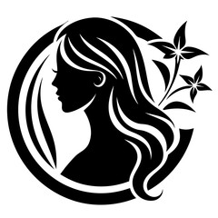 Beauty care logo design silhouette vector art illustration