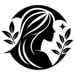 Beauty care logo design silhouette vector art illustration