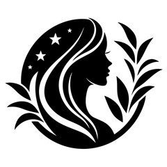 Beauty care logo design silhouette vector art illustration
