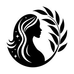 Beauty care logo design silhouette vector art illustration