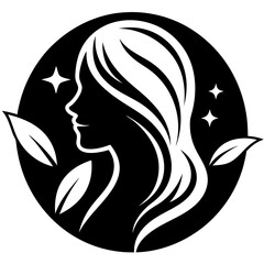 Beauty care logo design silhouette vector art illustration