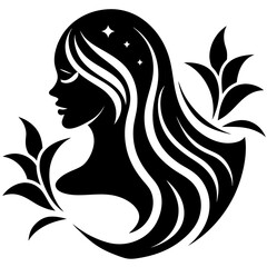 Beauty care logo design silhouette vector art illustration
