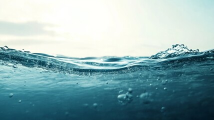 Super Realistic Water Photograph: High-Quality Background with Beautiful Clarity and Sufficient Copy Space