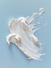 White cream smear on a blue background