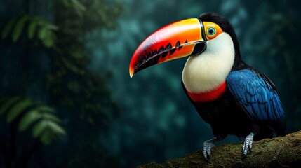 Fototapeta premium A photo of a colorful toucan