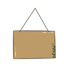 Doodle hanging cork board or bulletin boards tag illustration that can be use for social media, sticker, wallpaper, decoration, etc. with aesthetic color