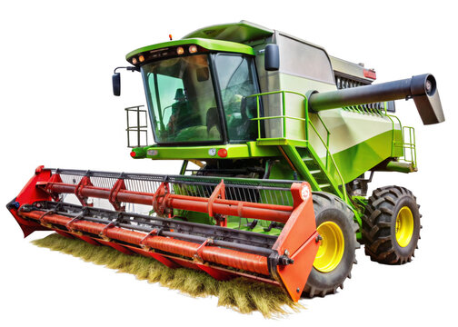 Combine Harvester on a transparent background.