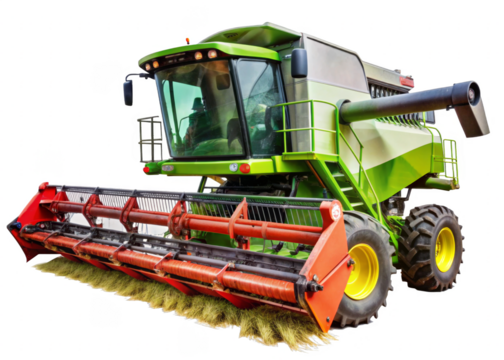 Combine Harvester on a transparent background.