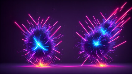 Neon Plasma Sparks background 3d wallpaper