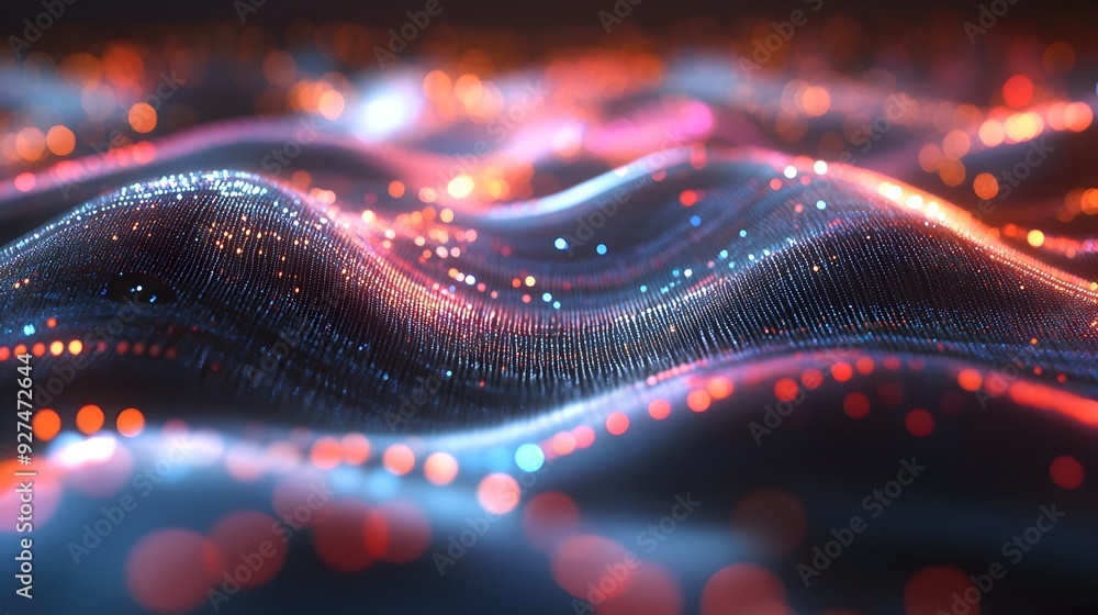Canvas Prints mesmerizing waves of digital energy pulsing through the futuristic cyber cosmos