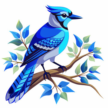 recommend clip art: A Blue Jay silhouette vector style with on white background.